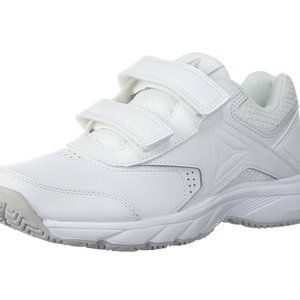 REEBOK Work N Cushion 3.0 White Gray Walking Strap Sneaker Adult Women's Size 10